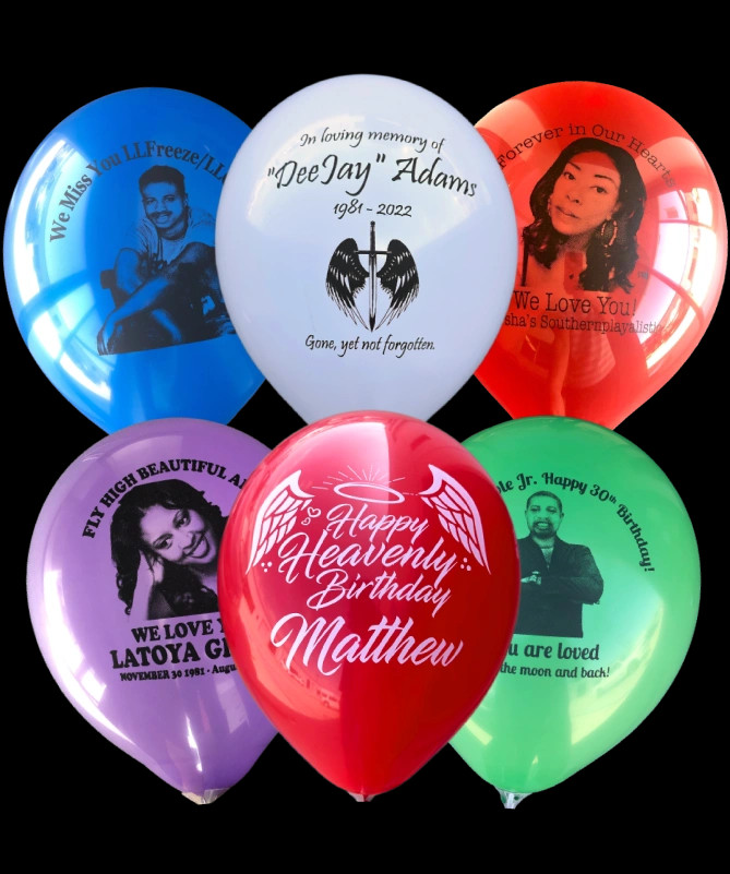 Memorial Latex Balloons.
