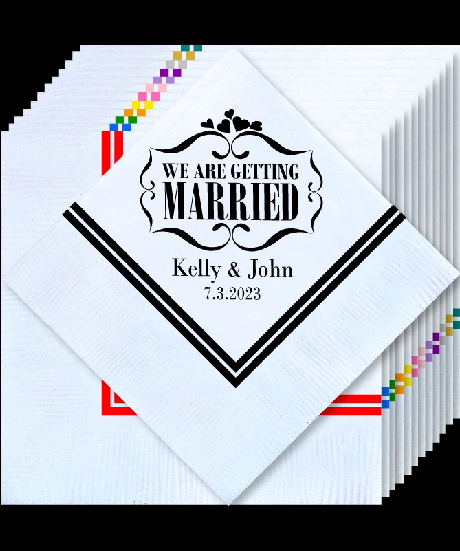 Wedding Napkins Personalized Cocktail Napkin